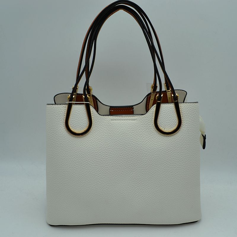 Textured Faux Leather Horseshoe Handle Women’s Tote Bag - Tote Bag