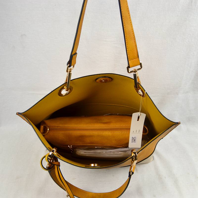 2 n1 Vegan Tote Handbag Pouch Faux Leather Tote Bag - Tote Bag
