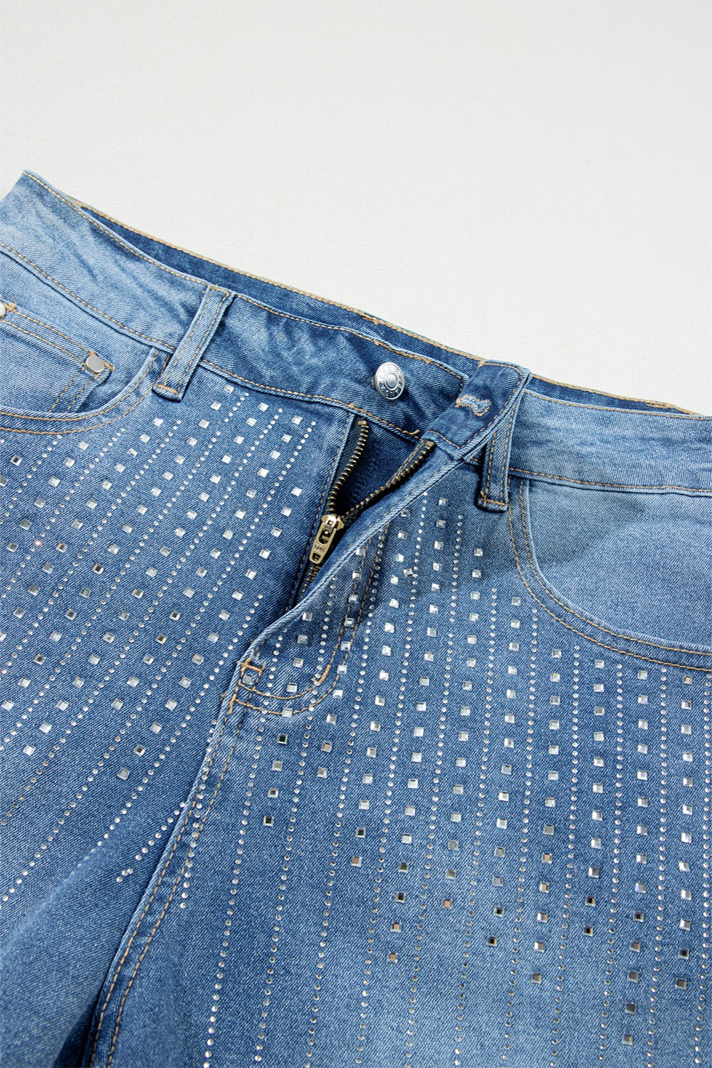 Rhinestone High Waist Denim Shorts - Charming Charlie