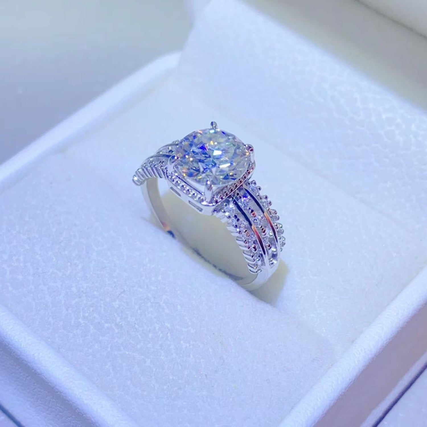 2 Carat Moissanite 925 Sterling Silver Ring - Charming Charlie