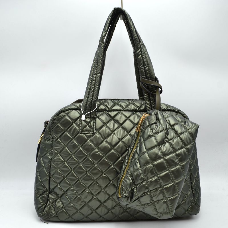 2-in-1 Large Quilted Tote Bag with Pouch - Tote Bag