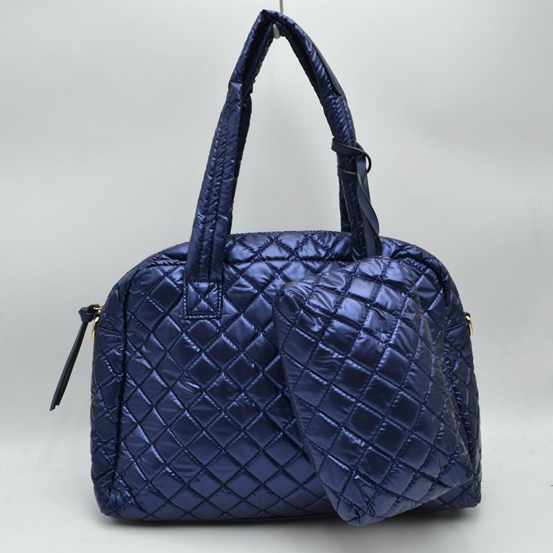 2-in-1 Large Quilted Tote Bag with Pouch - Tote Bag