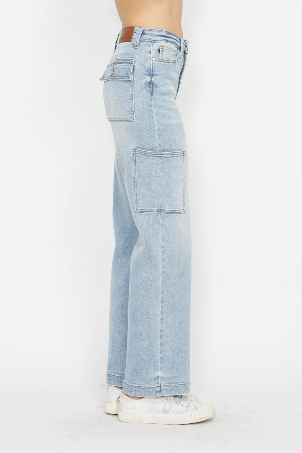 Judy Blue Full Size High Waist Straight Cargo Jeans - Charming Charlie