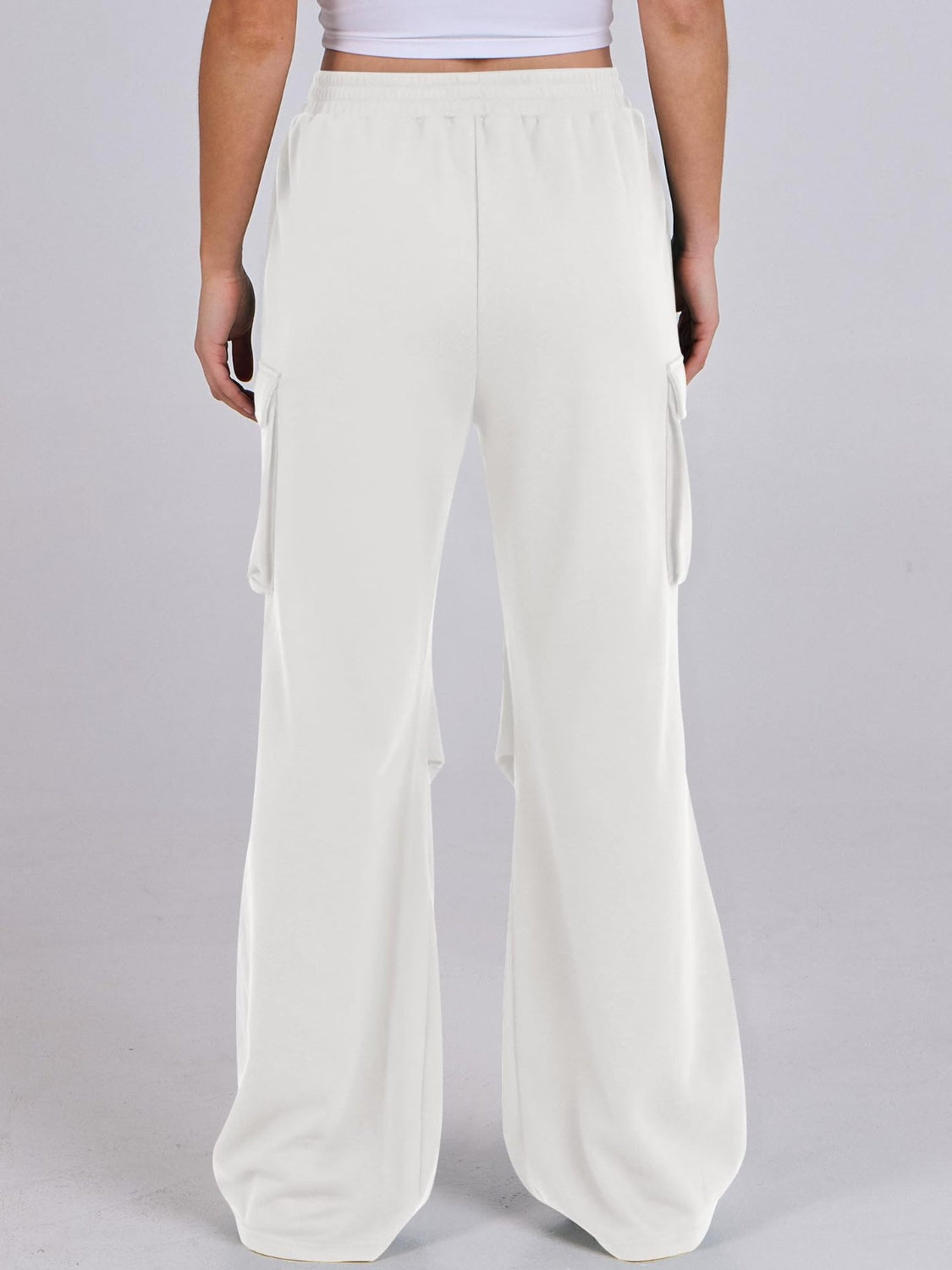 Elastic Waist Wide Leg Pants with Pockets - Charming Charlie