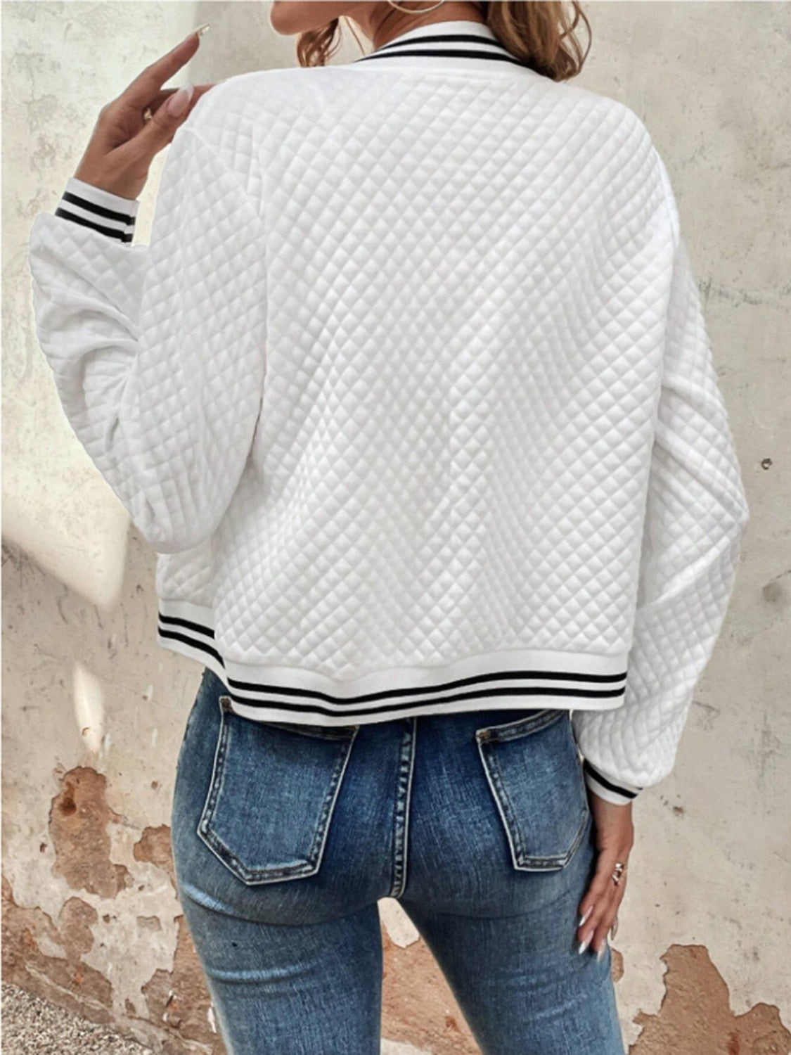 Zip Up Long Sleeve Jacket - Charming Charlie