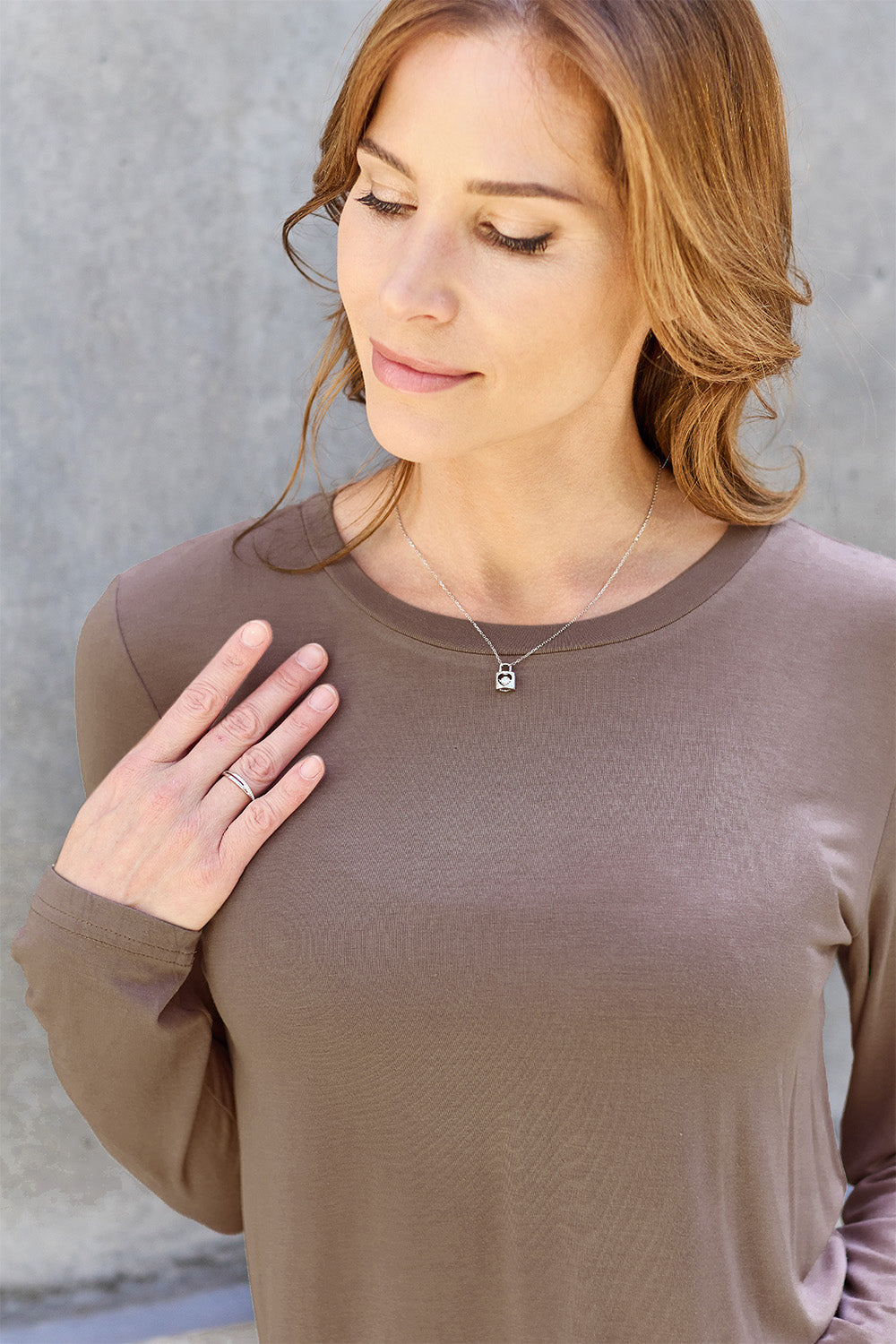 Basic Bae Full Size Round Neck Long Sleeve Top - Charming Charlie