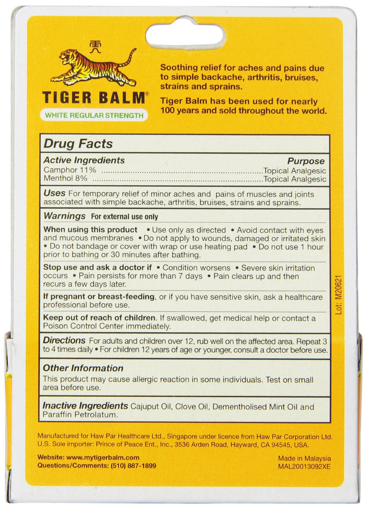 Tiger Balm Pain Relieving Ointment, Regular Strength, 0.63 Ounces (18 g) - Charming Charlie