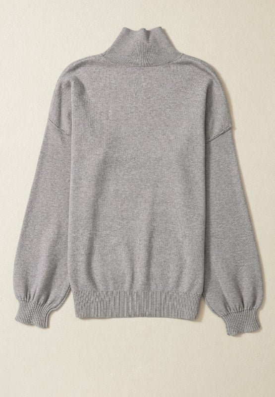 Mock Neck Dropped Shoulder Sweater - Charming Charlie