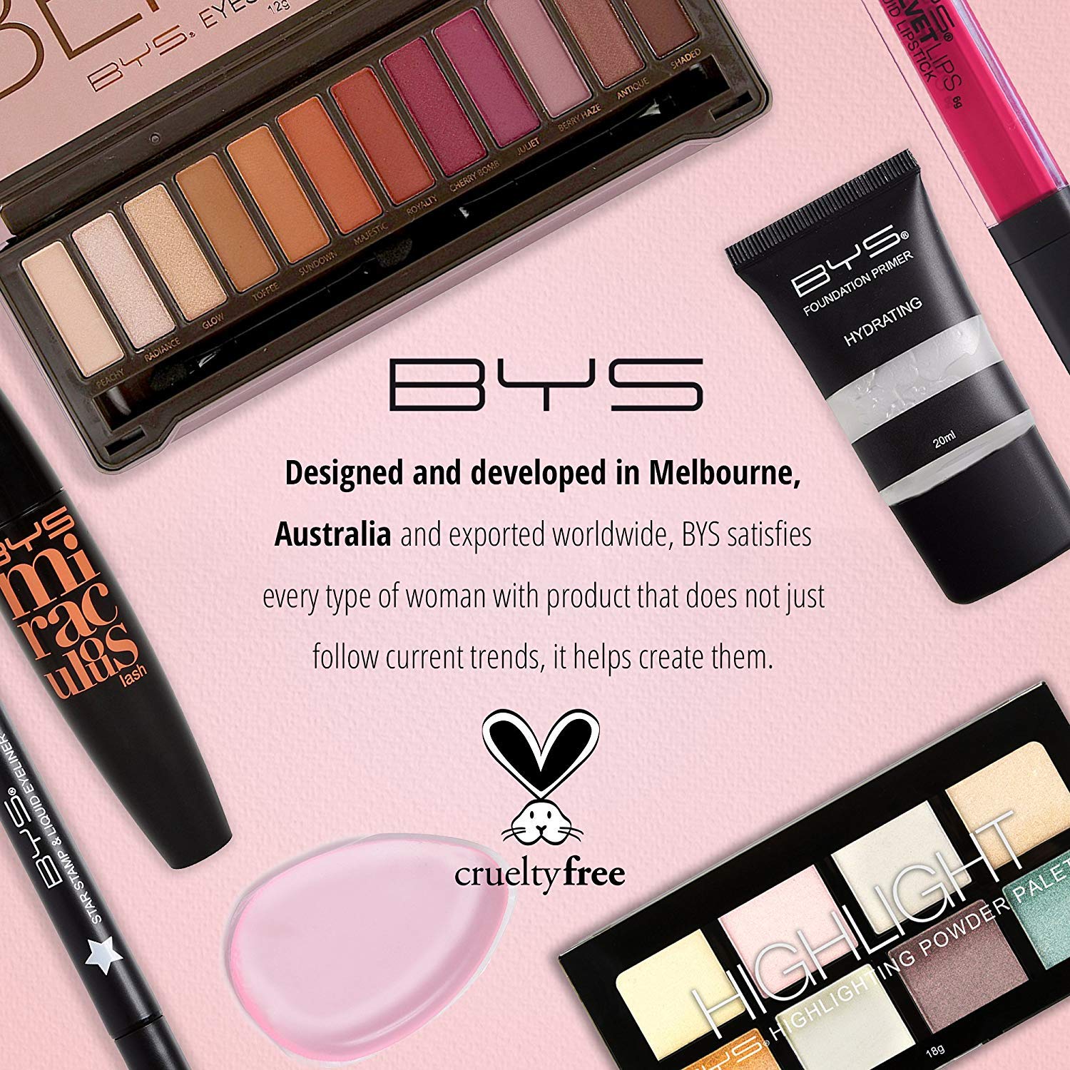 BYS Peach Eyeshadow Palette Tin with Mirror Applicator 12 Matte & Metallic Shades - Charming Charlie