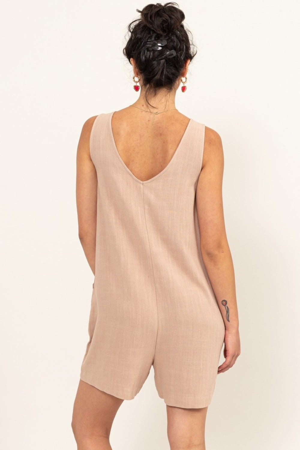 HYFVE V-Neck Sleeveless Romper with Pockets - Charming Charlie