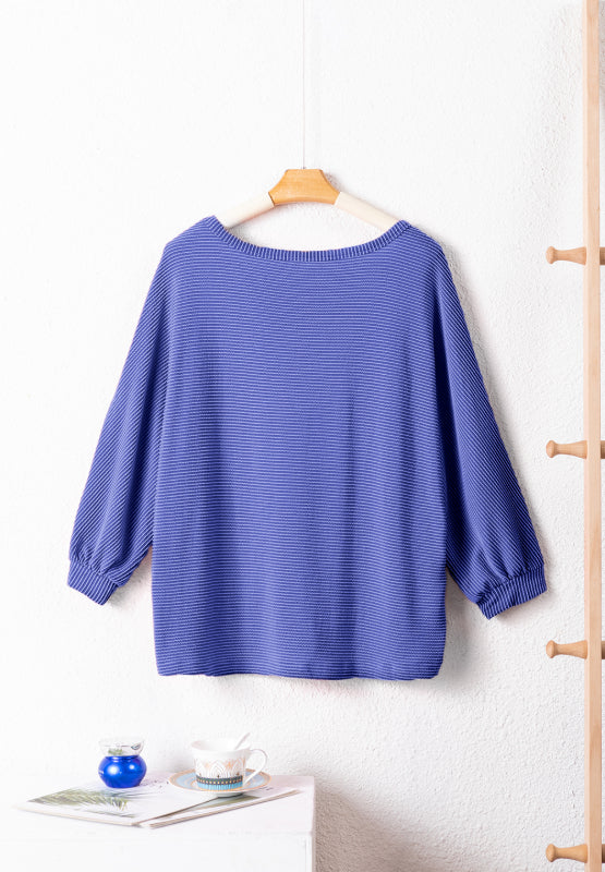 Texture V-Neck Long Sleeve Top - Charming Charlie