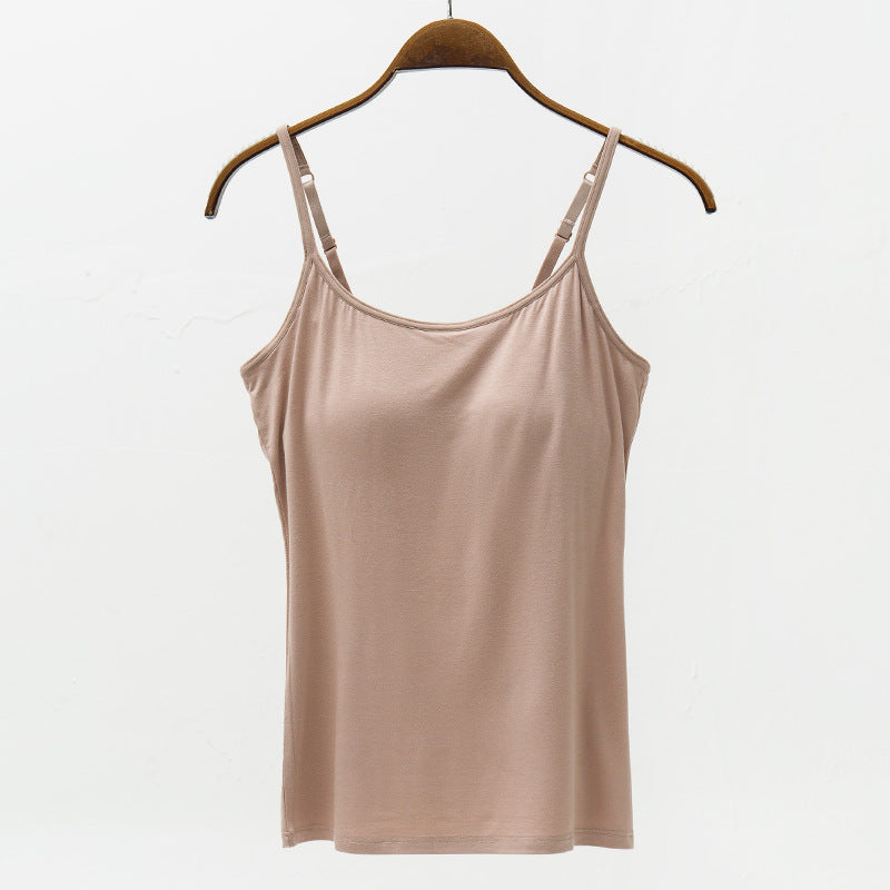 Full Size Adjustable Strap Modal Cami with Bra - Charming Charlie