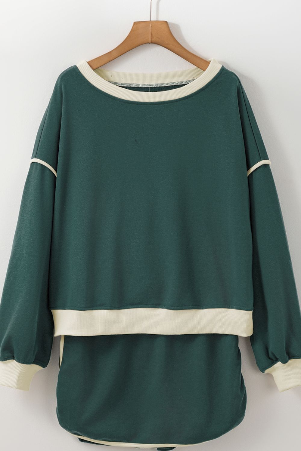 Contrast Trim Round Neck Top and Skort Set - Charming Charlie