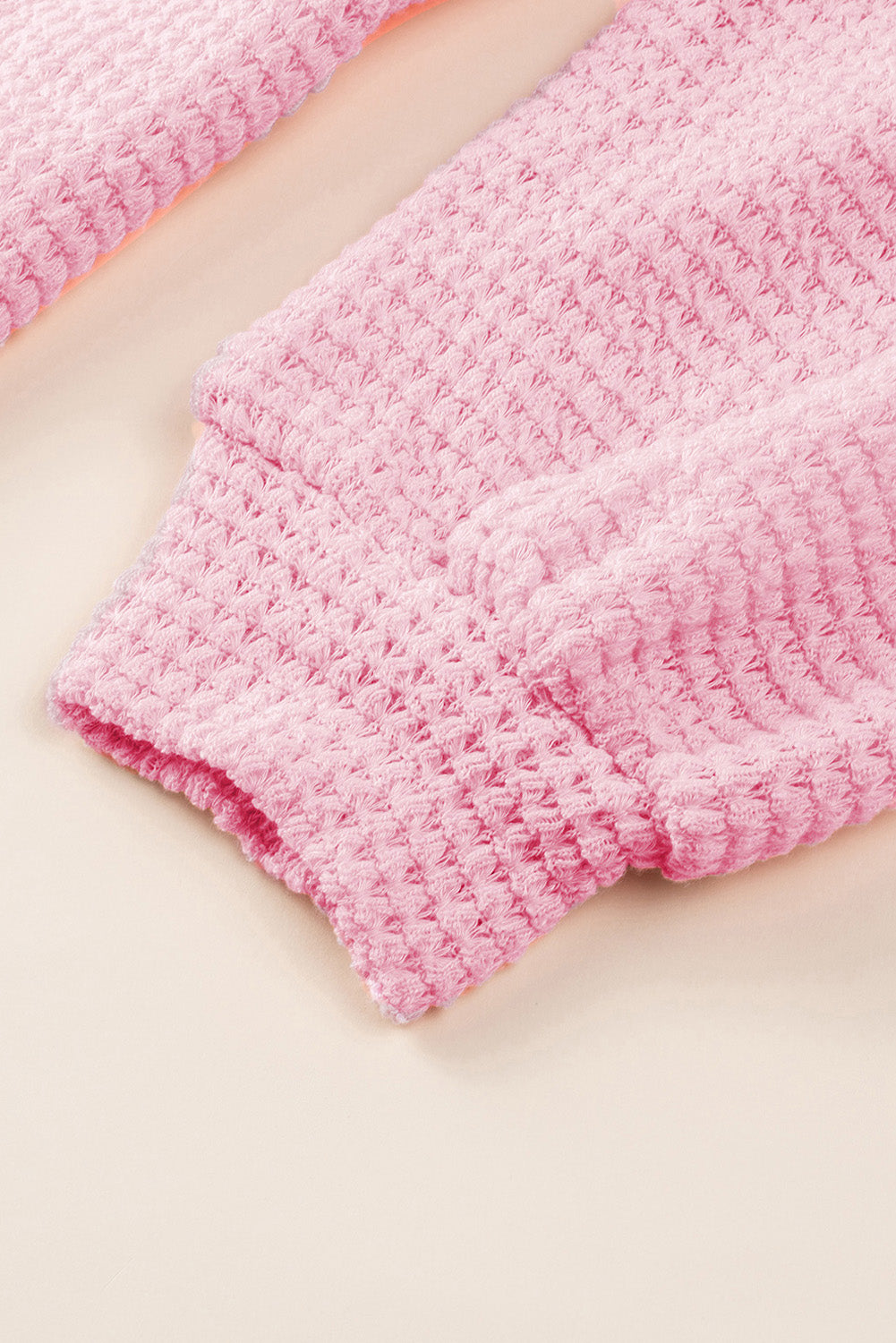 Waffle-Knit Collared Neck Long Sleeve Shirt - Charming Charlie