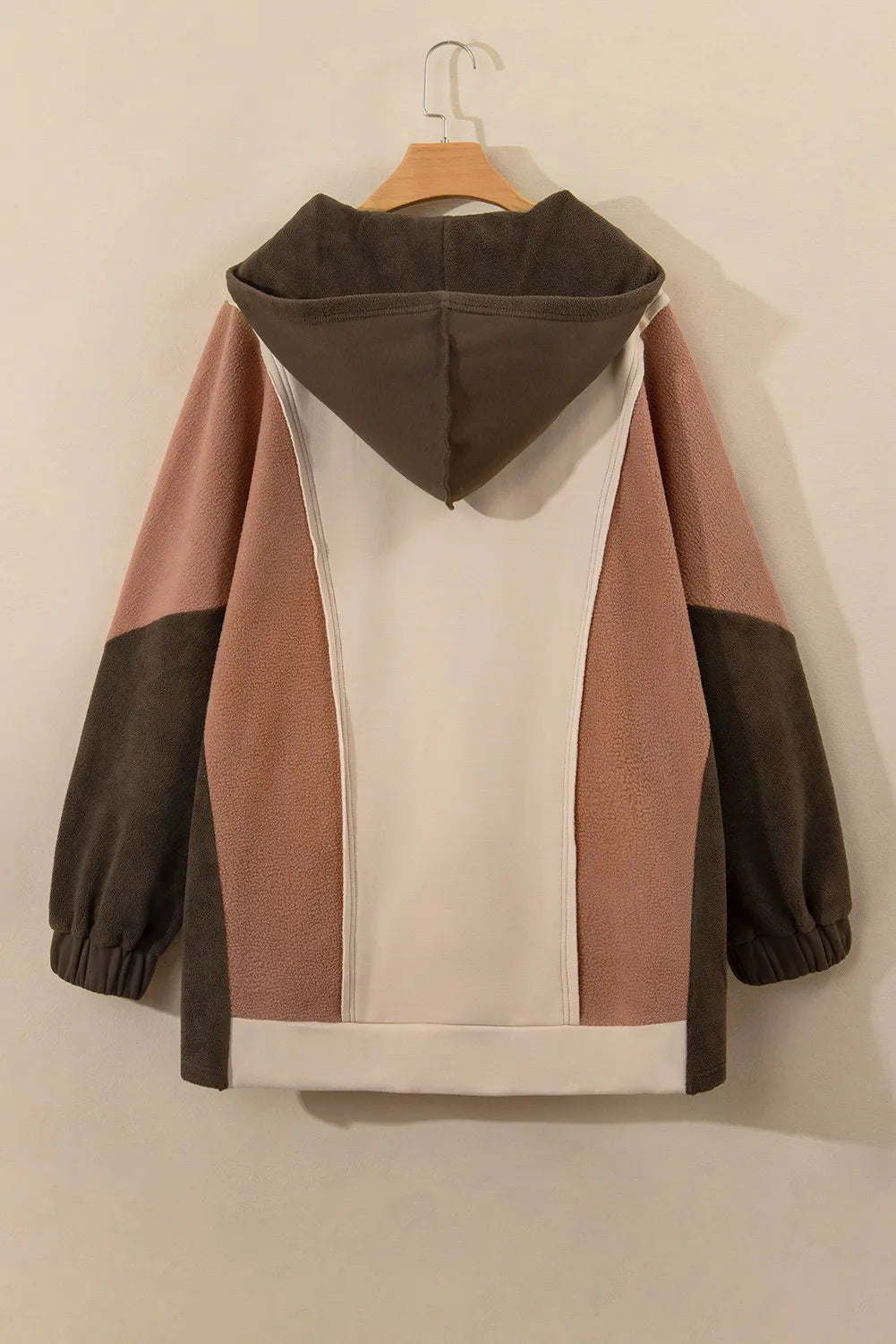 Plus Size Color Block Long Sleeve Hoodie - Charming Charlie