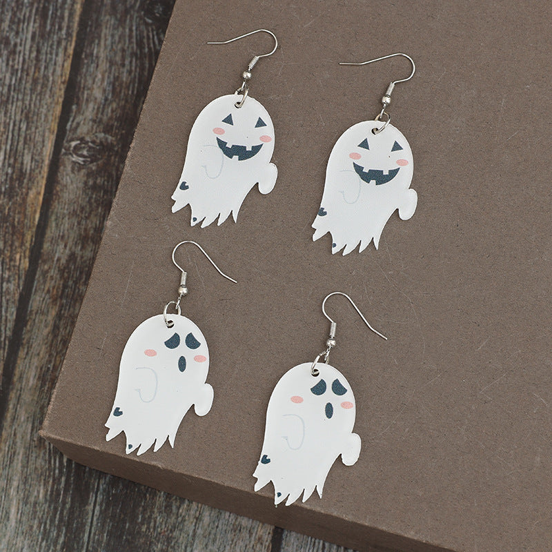 2 Piece Alloy Acrylic Ghost Dangle Earrings - Charming Charlie