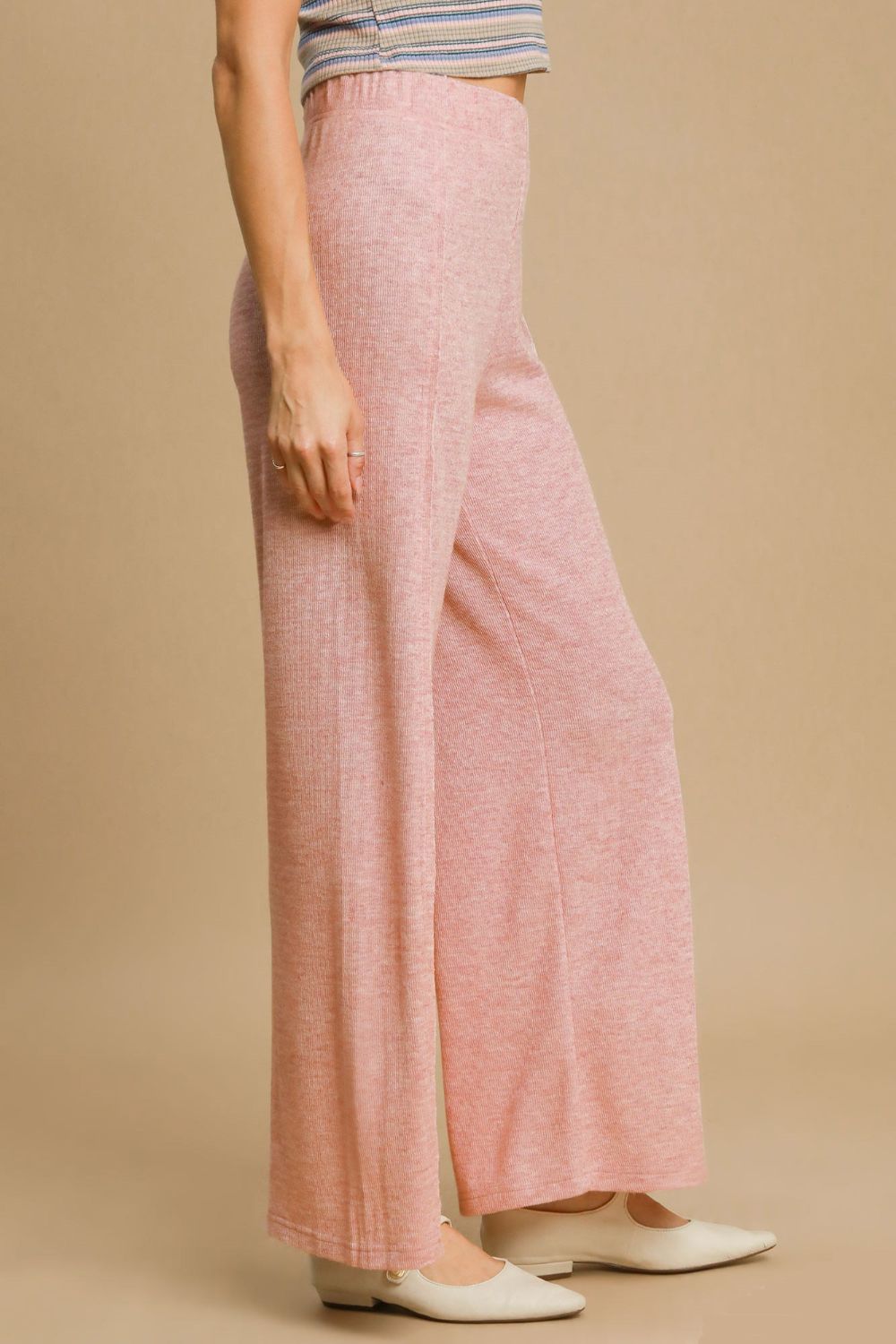 Umgee Elastic Waist Wide Leg Knit Pants - Charming Charlie