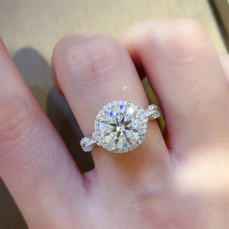 3 Carat 925 Sterling Silver Moissanite Ring - Charming Charlie