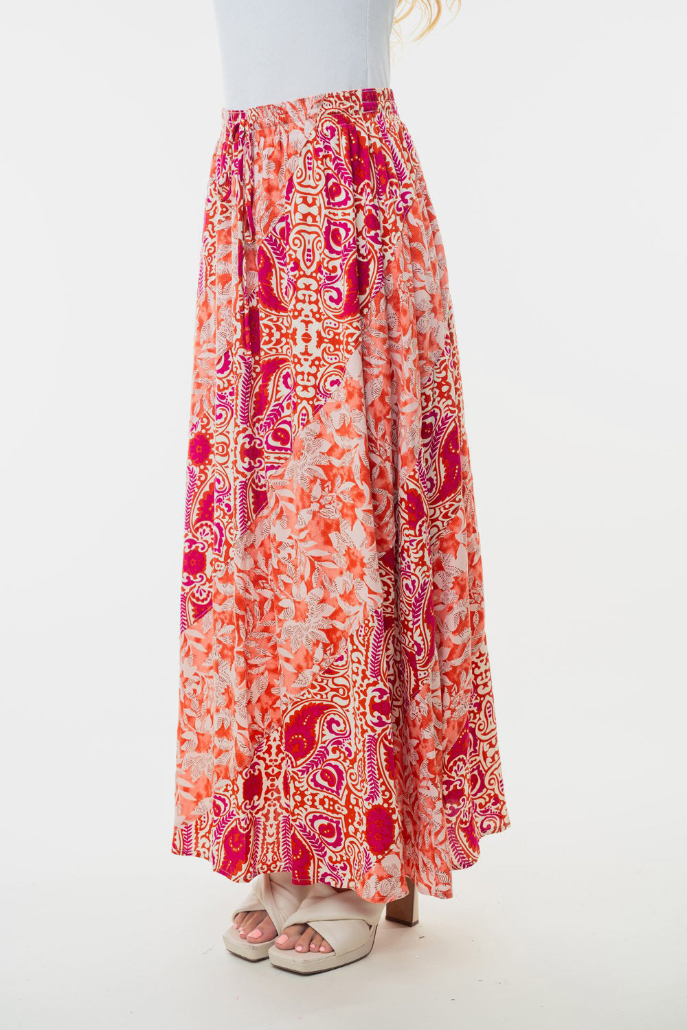 White Birch Full Size High Waisted Floral Woven Skirt - Charming Charlie