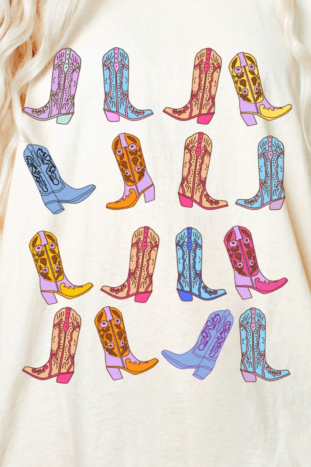 Boots Round Neck Half Sleeve Oversize T-Shirt - Charming Charlie
