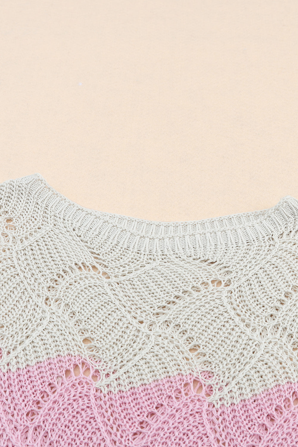 Color Block Hollow Boat Neck Sweater - Charming Charlie