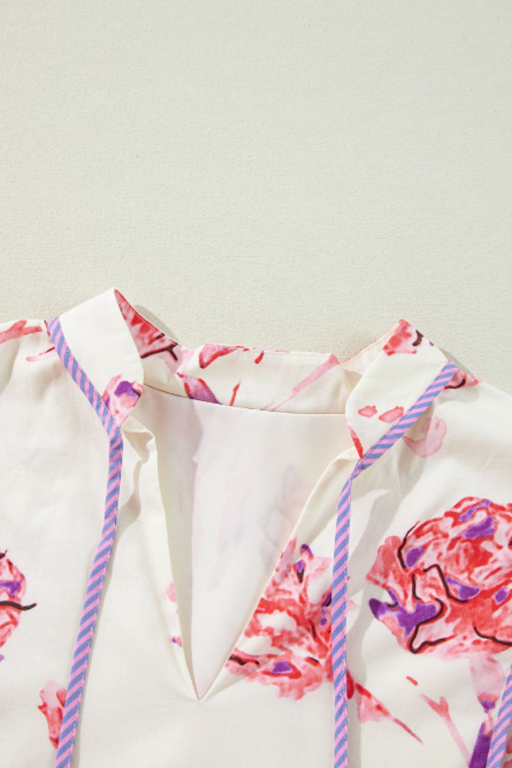 Tied Flower Printed Three-Quarter Sleeve Dress - Charming Charlie