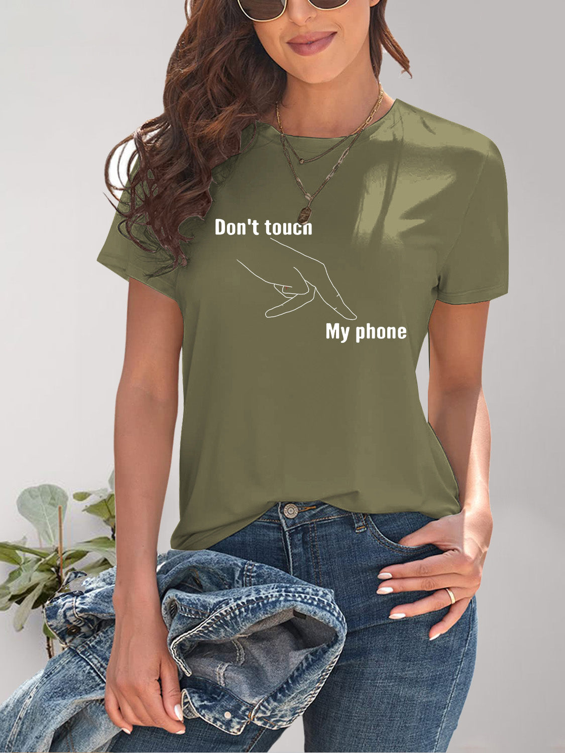 Graphic Round Neck Short Sleeve T-Shirt - Charming Charlie