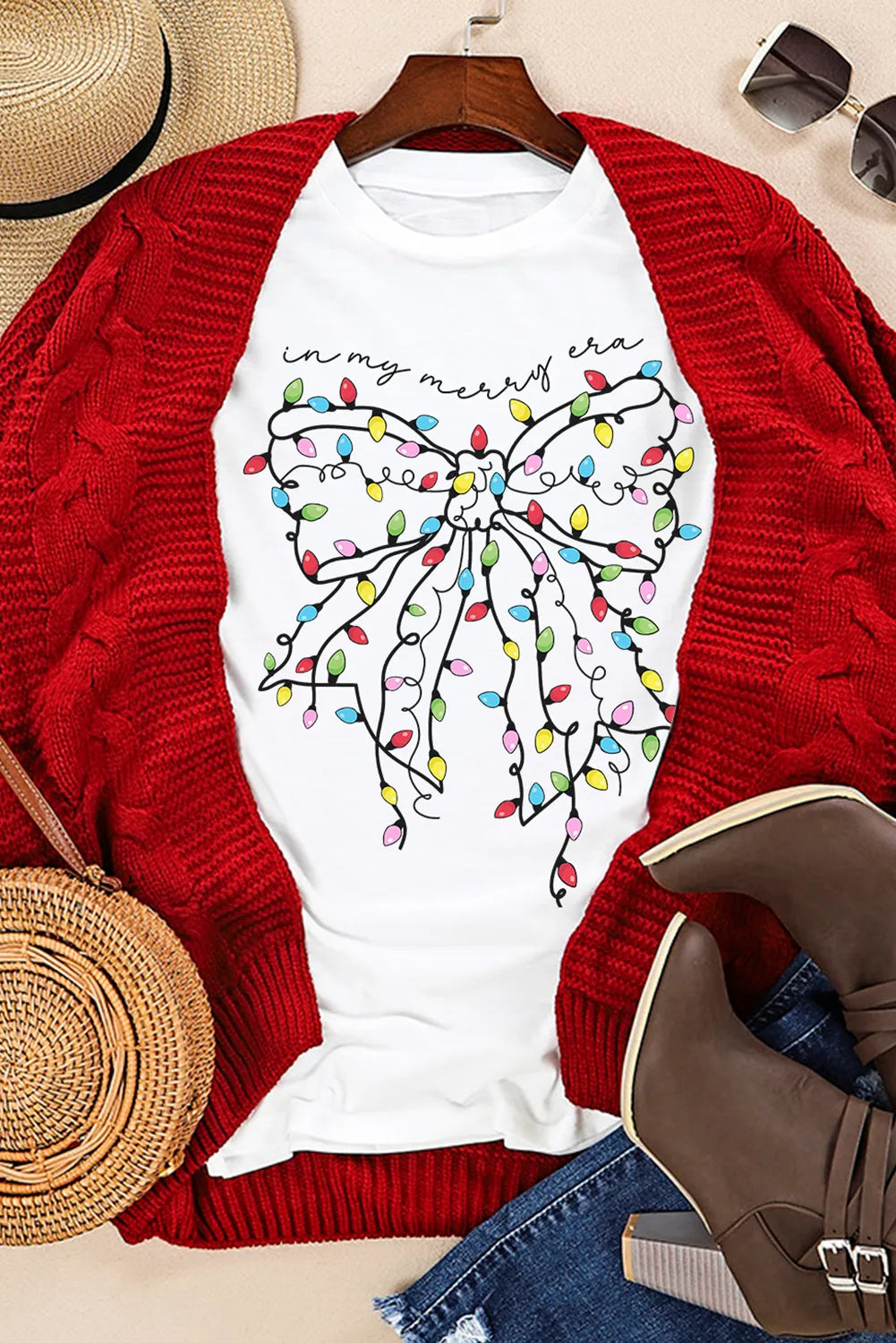 Full Size Bow Round Neck Short Sleeve T-Shirt - Charming Charlie