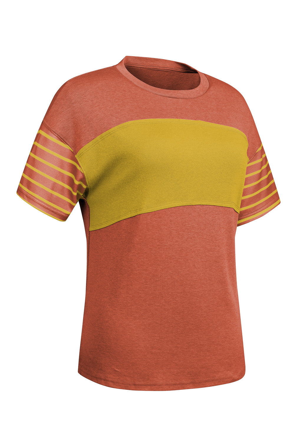 Striped Round Neck Short Sleeve T-Shirt - Charming Charlie
