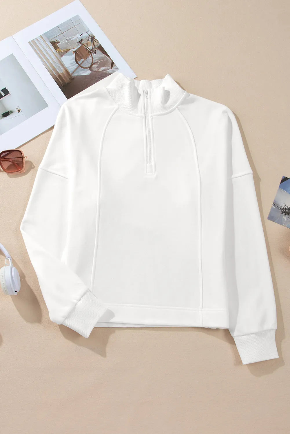 Half Zip Long Sleeve Sweatshirt - Charming Charlie