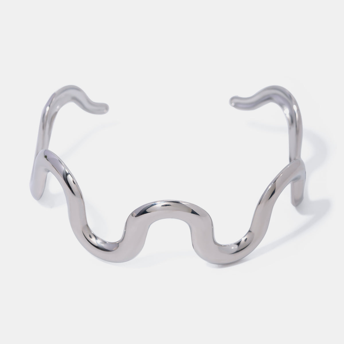 Stainless Steel Wave Shape Bracelet - Charming Charlie