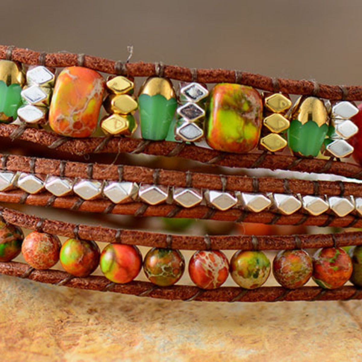 Natural Stone Woven Bracelet - Charming Charlie