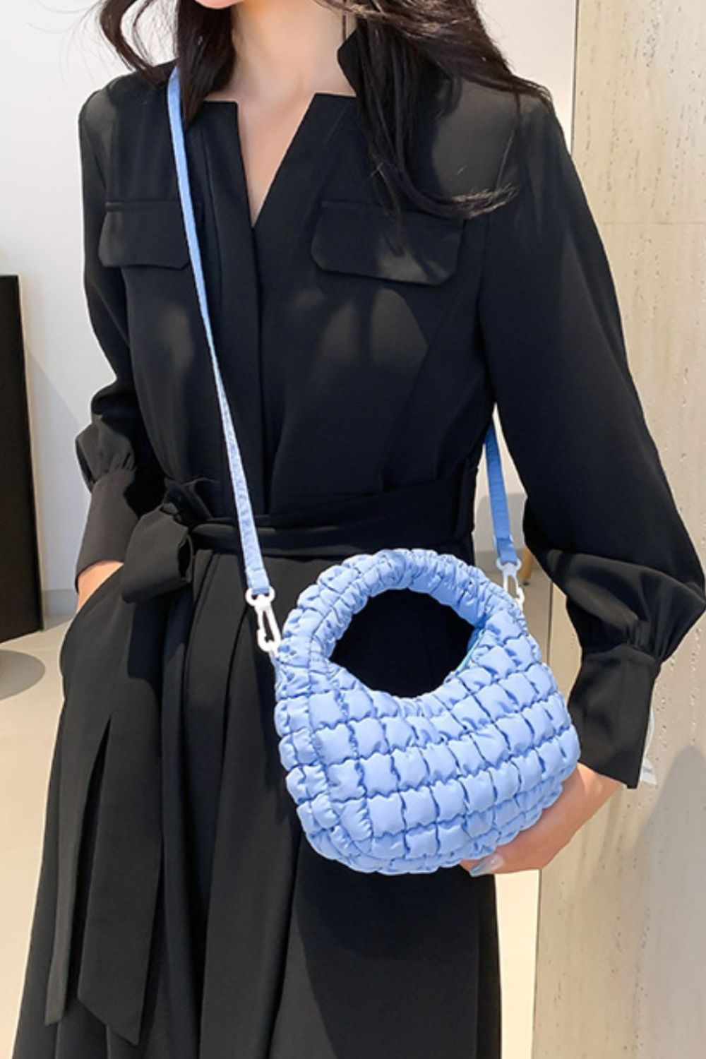 Quilted Puffy Removable Strap Crossbody Bag - Charming Charlie