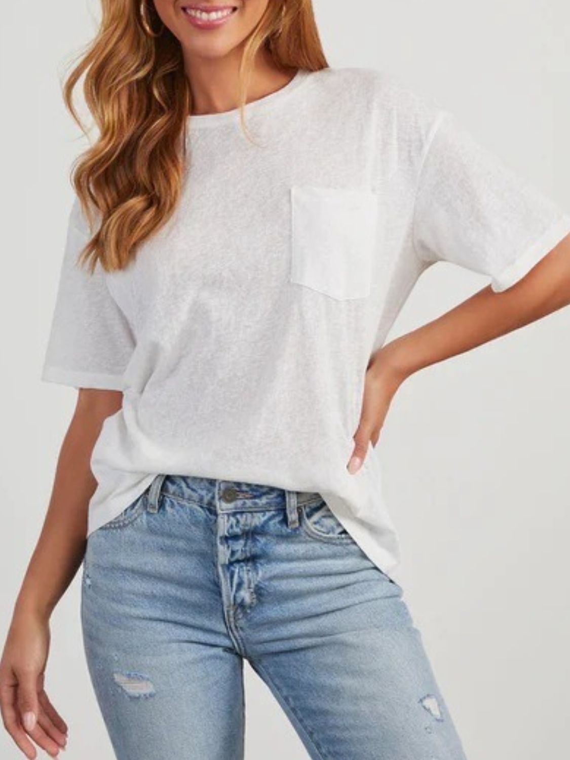 Round Neck Half Sleeve T-Shirt - Charming Charlie