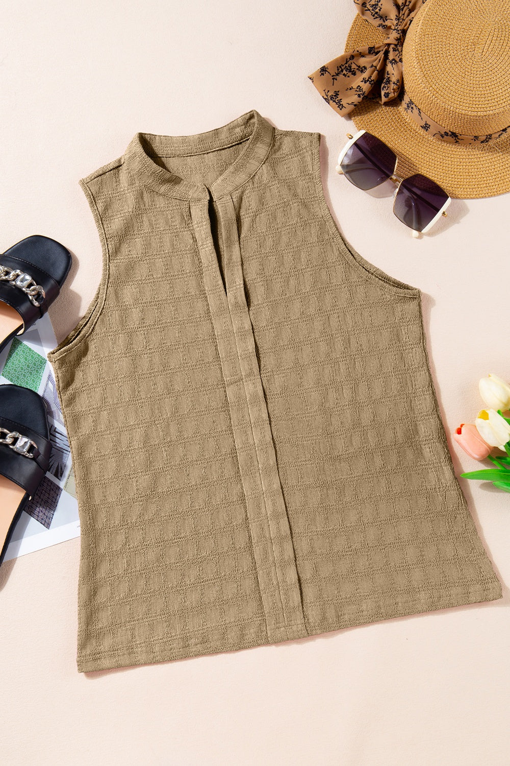 Textured Notched Tank - Charming Charlie