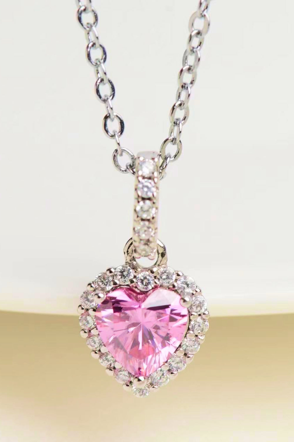 1 Carat Moissanite Heart Pendant Necklace - Charming Charlie