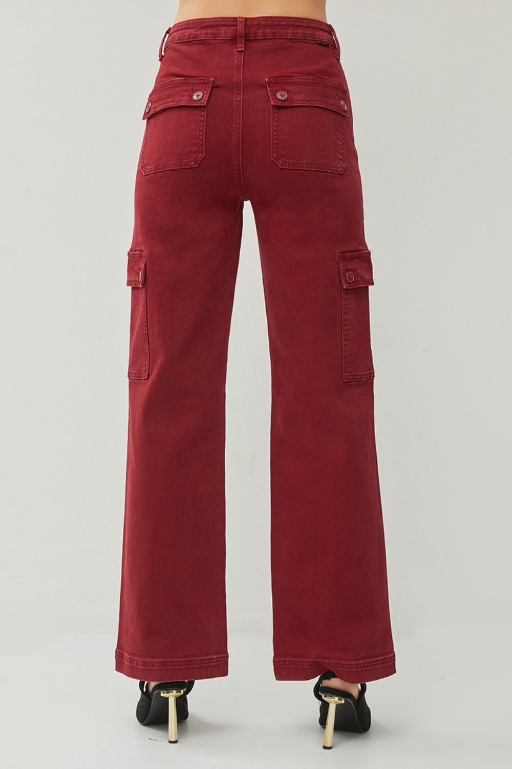 RISEN Full Size High Rise Wide Leg Cargo Jeans - Charming Charlie
