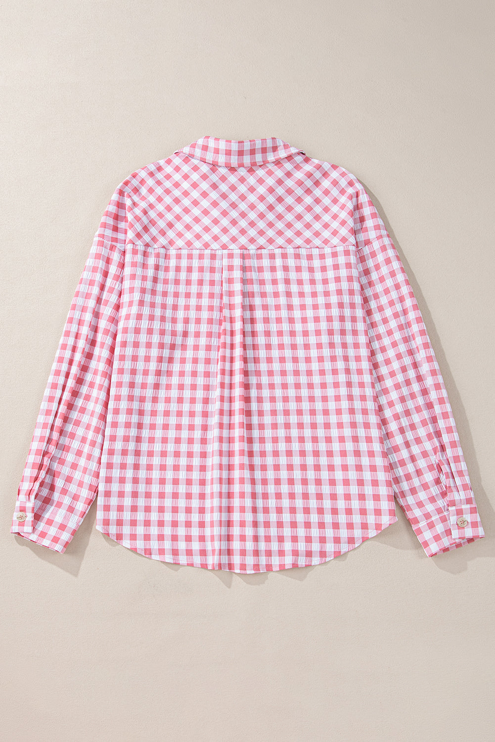 Plaid Collared Neck Long Sleeve Shirt - Charming Charlie