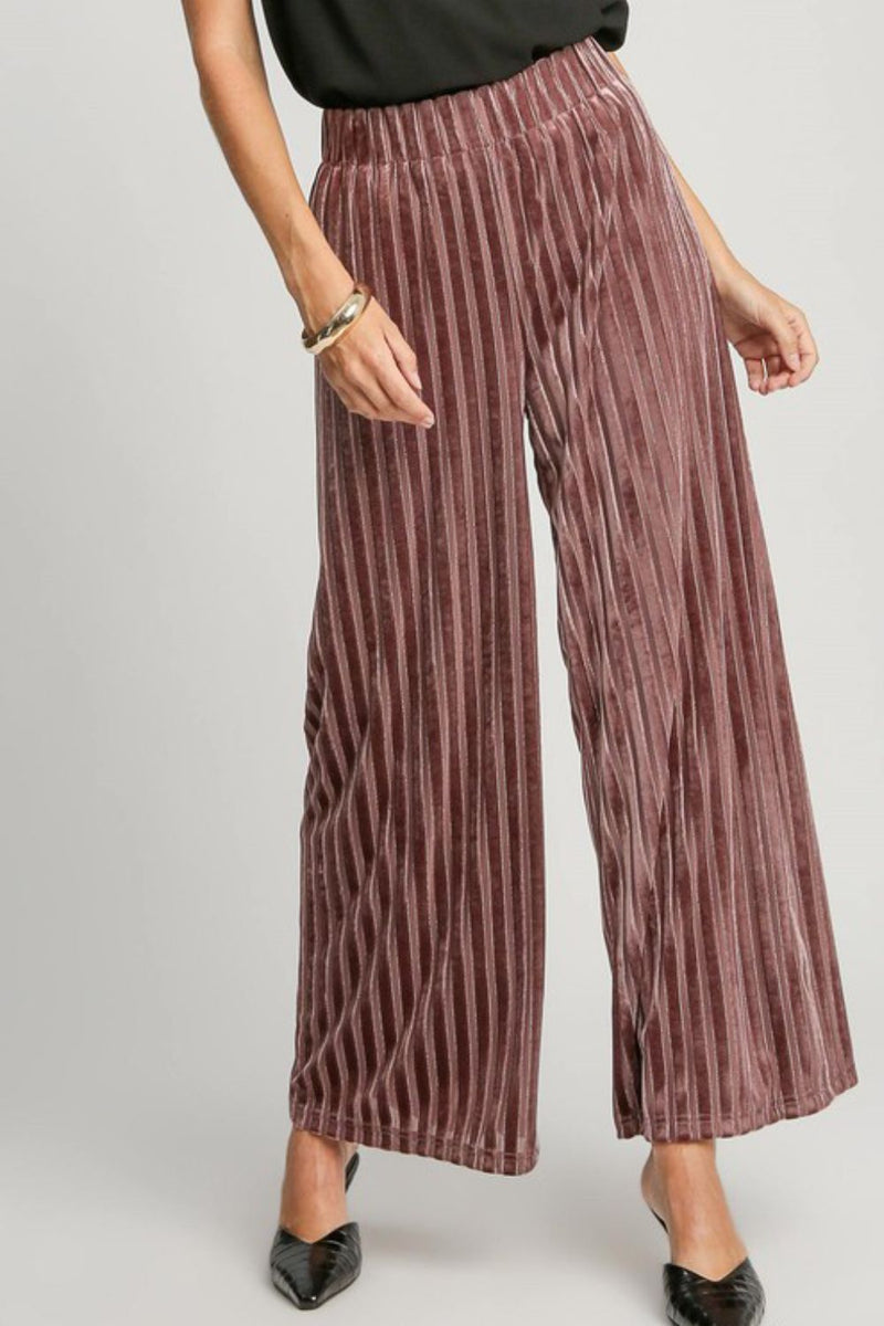 Umgee Full Size Drawstring Elastic Waistband Linen Blend Pants Plus Size