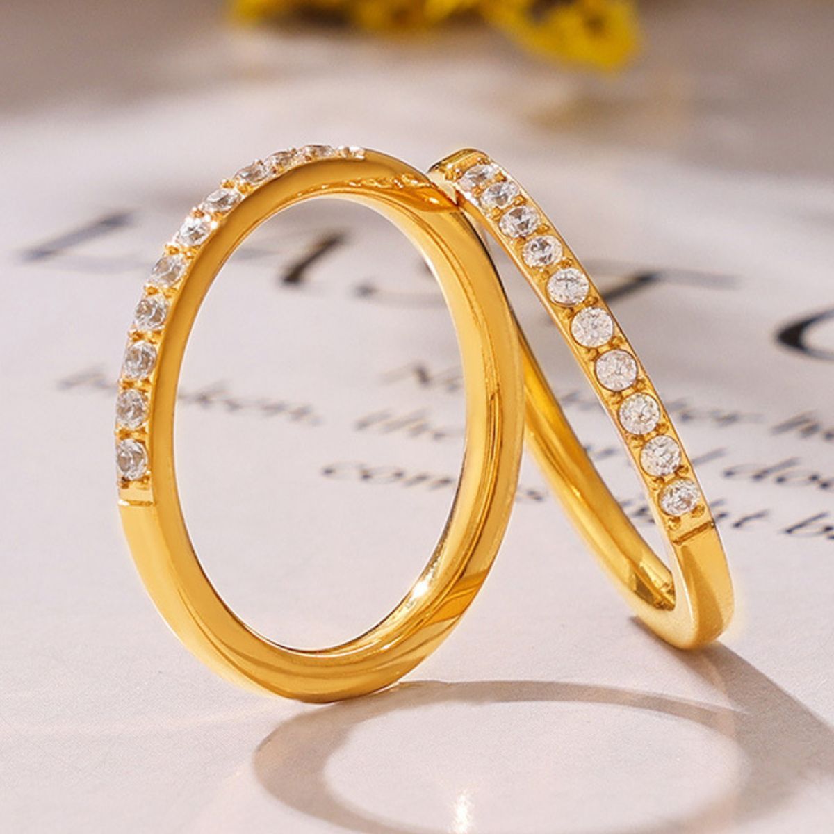 Titanium Steel Inlaid Zircon Ring - Charming Charlie