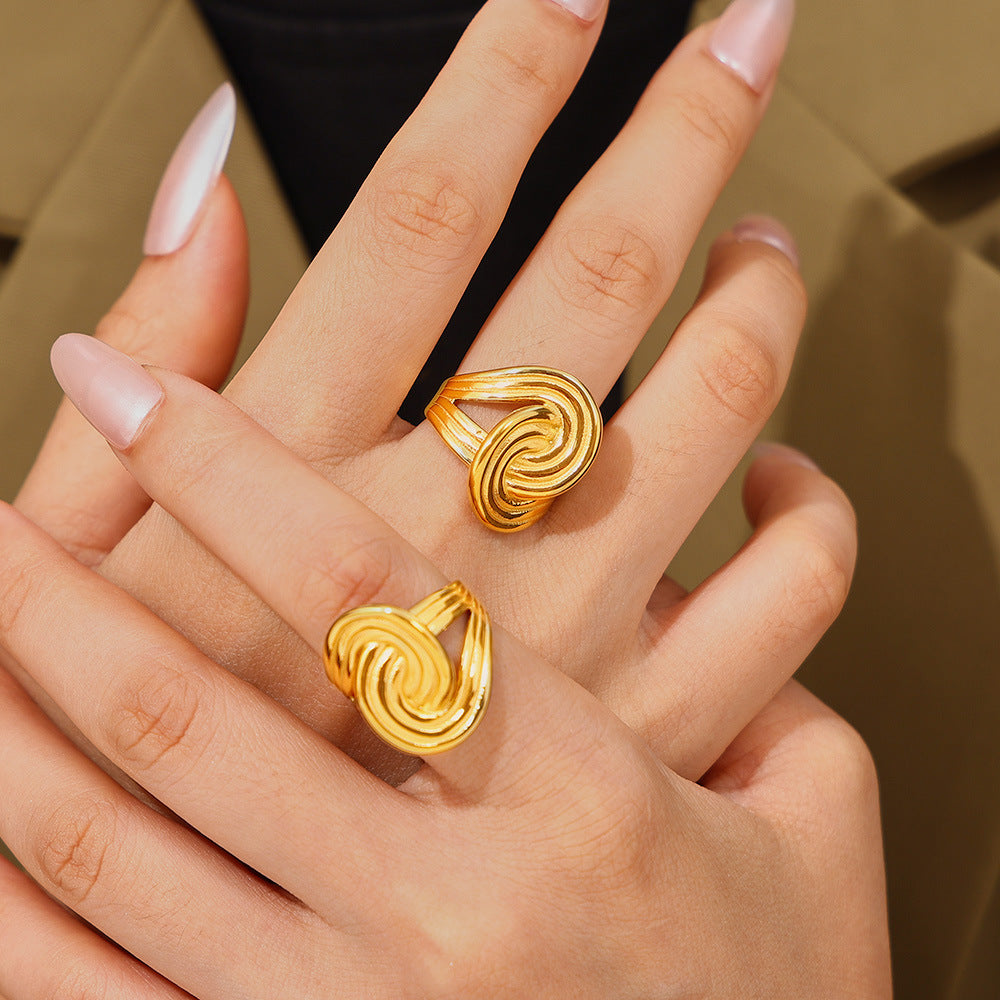 18K Gold-Plated Twisted Ring - Charming Charlie