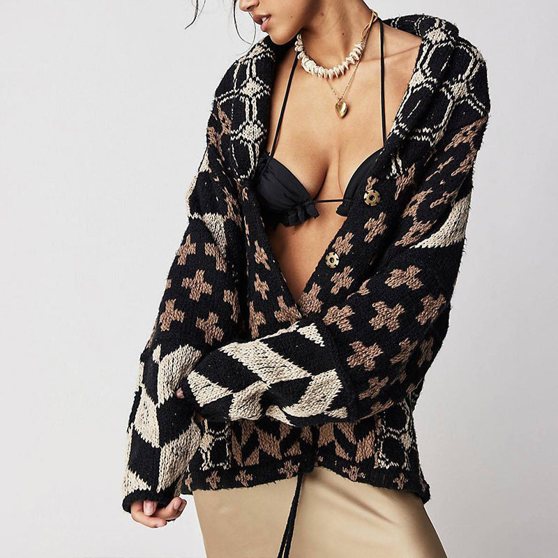 Collared Neck Long Sleeve Cardigan - Charming Charlie