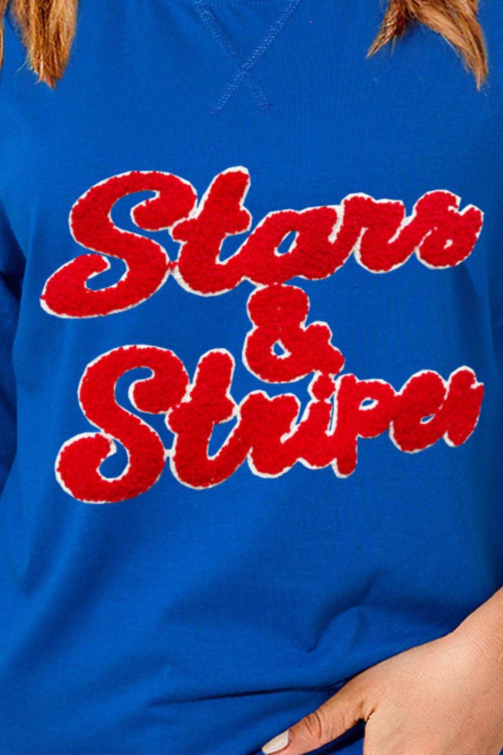STARS & STRIPES Round Neck Short Sleeve T-Shirt - Charming Charlie