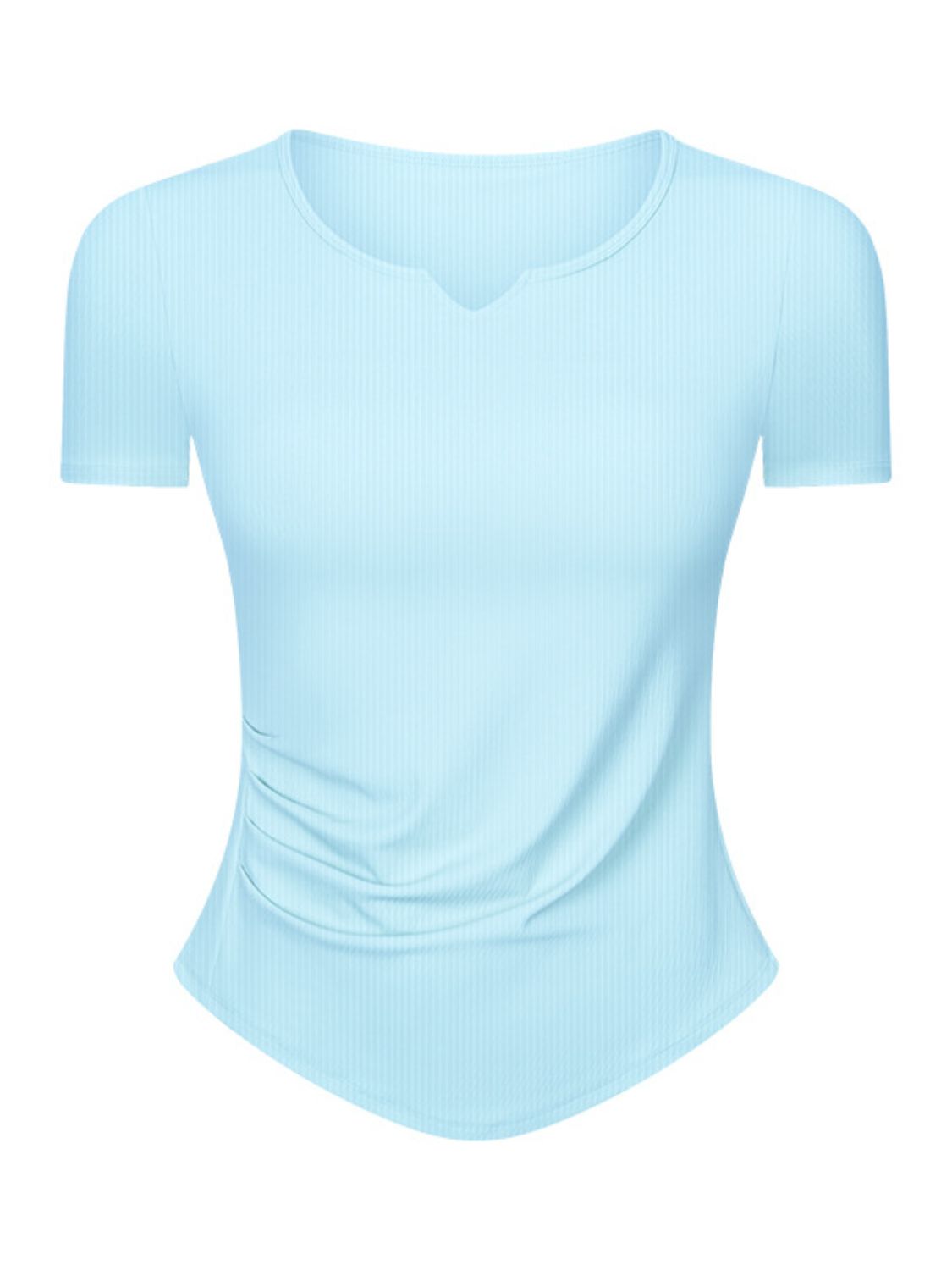 Notched Short Sleeve Active T-Shirt - Charming Charlie