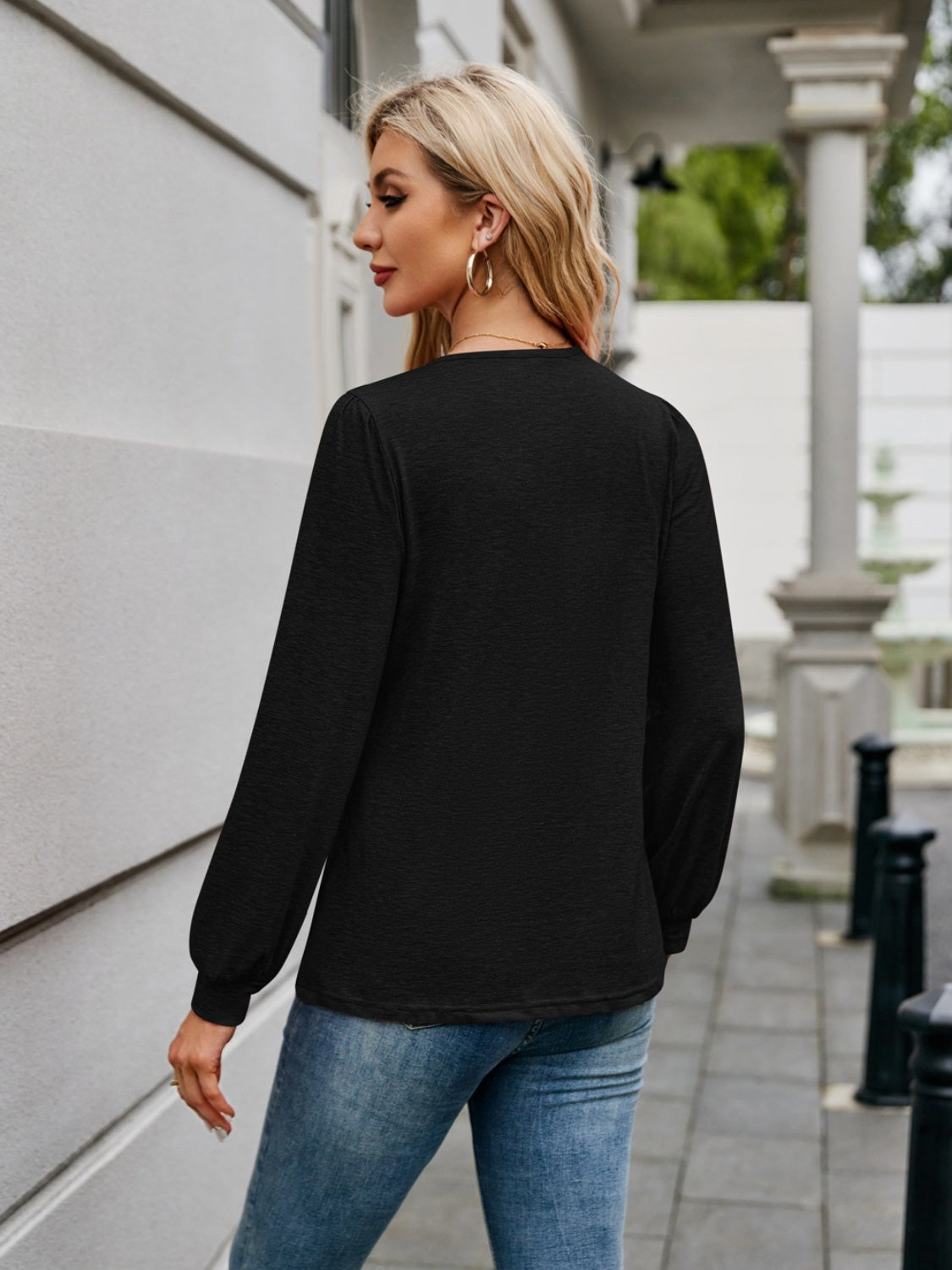 V-Neck Long Sleeve T-Shirt - Charming Charlie