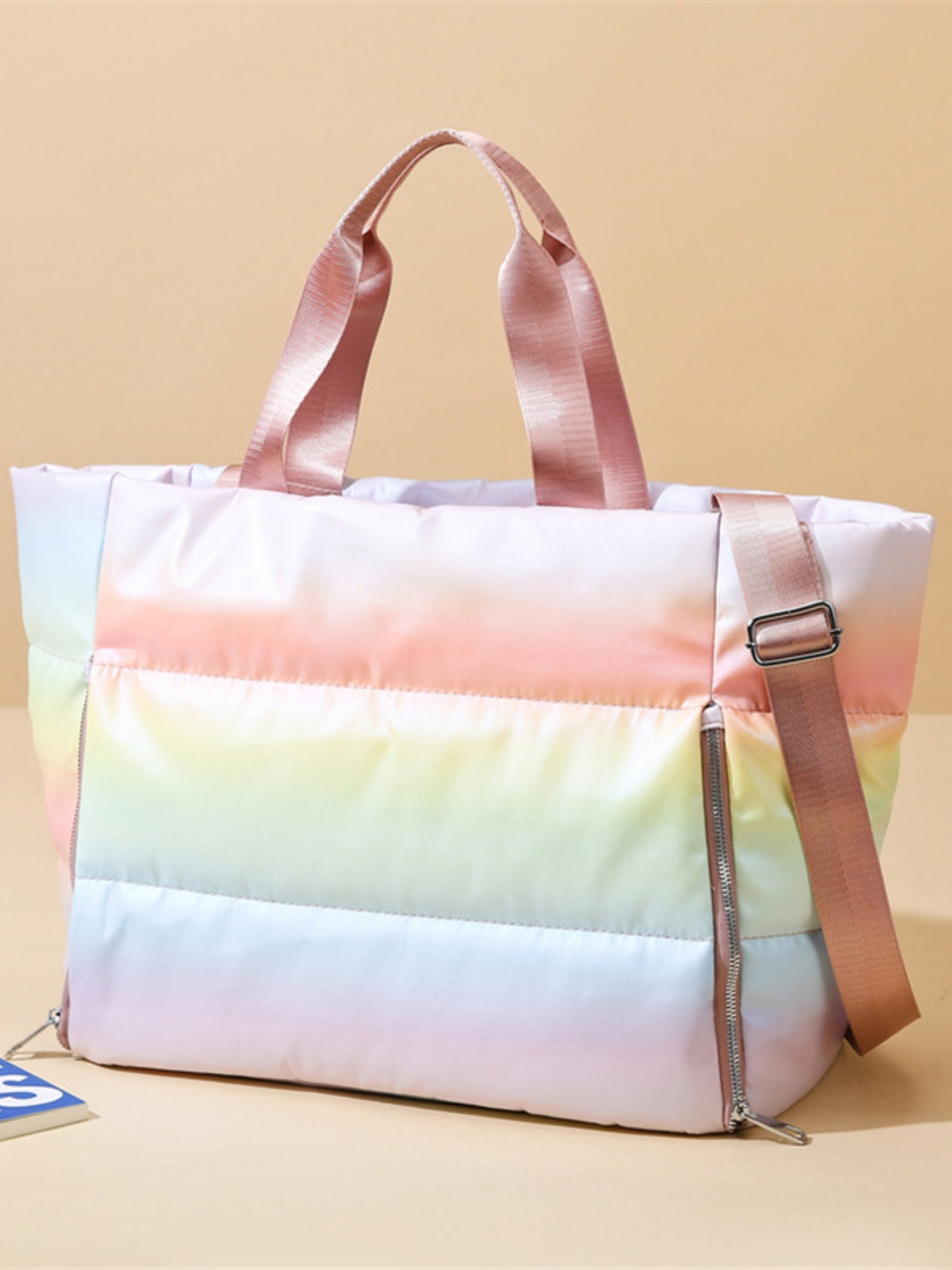 Gradient Quilted Travel Bag with Side Zippers - Charming Charlie