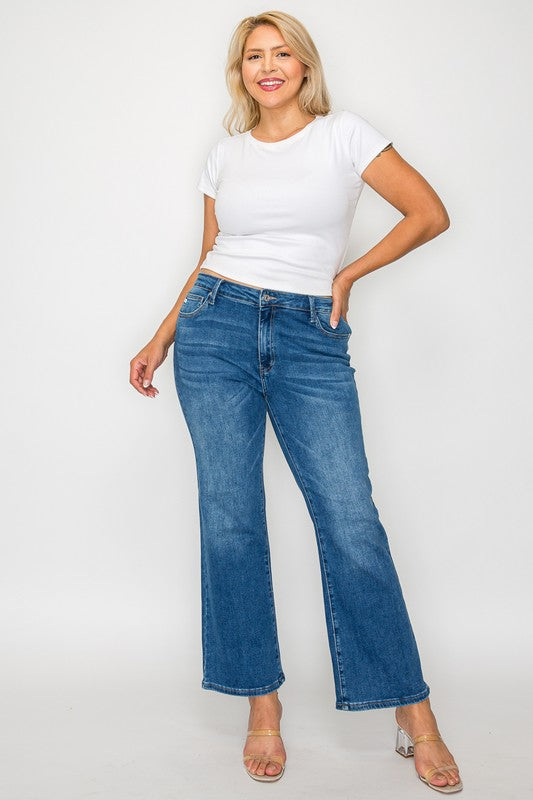 bytos Full Size Cat's Whiskers Mid Rise Ankle Jeans - Charming Charlie