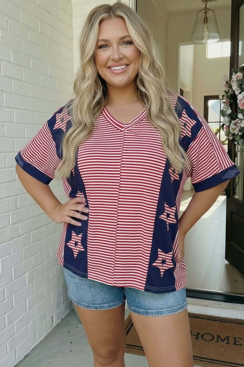 Stars and Stripes Forever Oversized Top - Charming Charlie