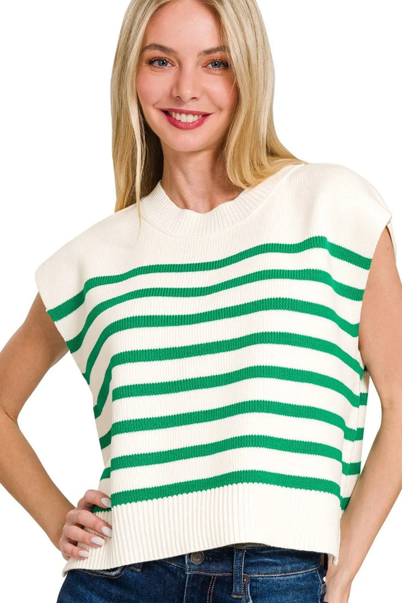 Zenana Striped Viscose Sweater Vest