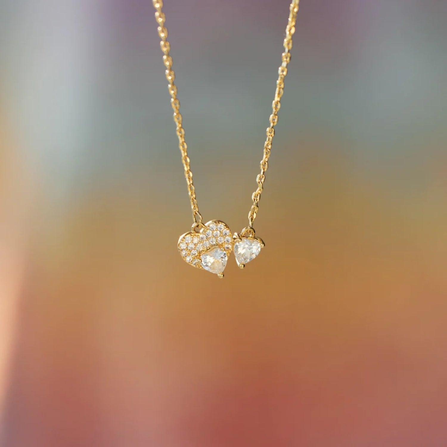 18K Gold-Plated 925 Sterling Silver Zircon Heart Necklace - Charming Charlie
